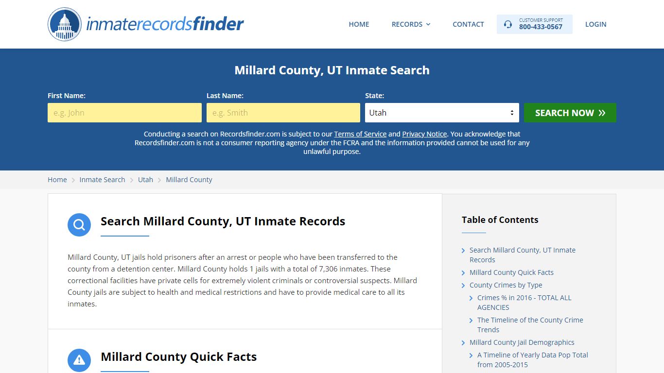 Millard County, UT Inmate Lookup & Jail Records Online